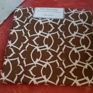 Brown and White Cotton Fabric